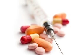 tablet sareng suntikan pikeun pengobatan oseochondrosis